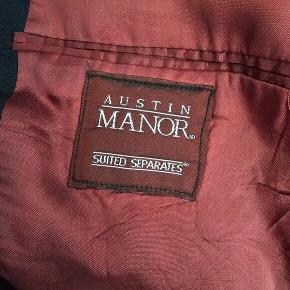 Austin Manor Tailored Single Breasted Notched Collar Midnight Navy Blazer Jacket - Picture 6 of 8